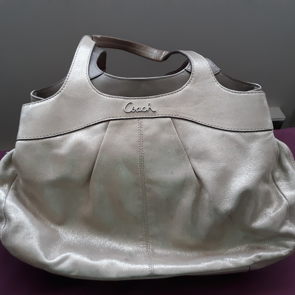 Shiny Gold Coach Bag